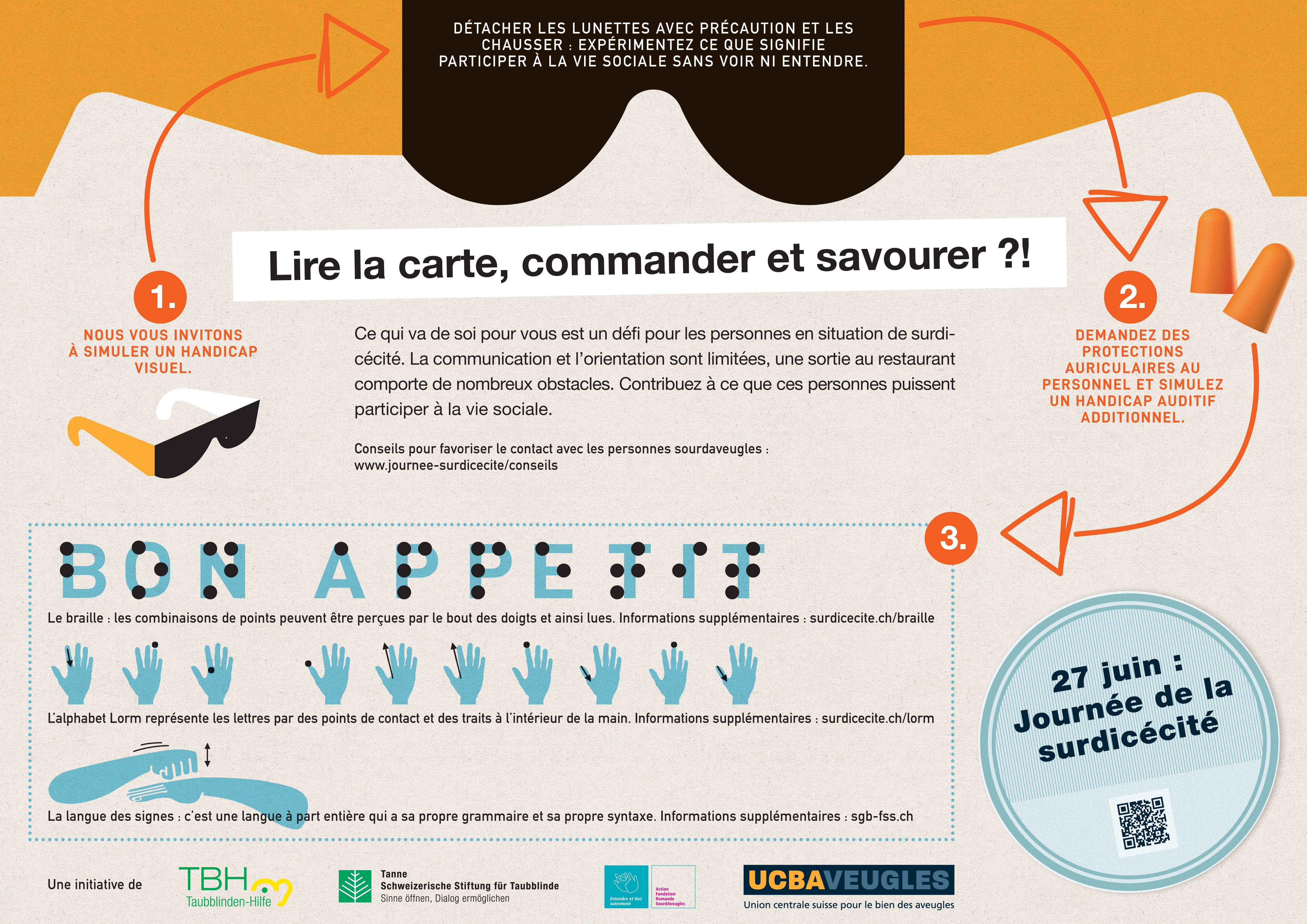 Set de table dans le cadre de la journée surdicécité le 27 juin